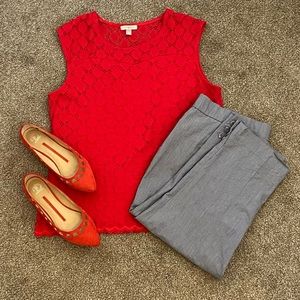 Red Lace Blouse